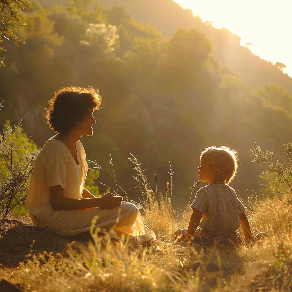 Woman seeing her inner child